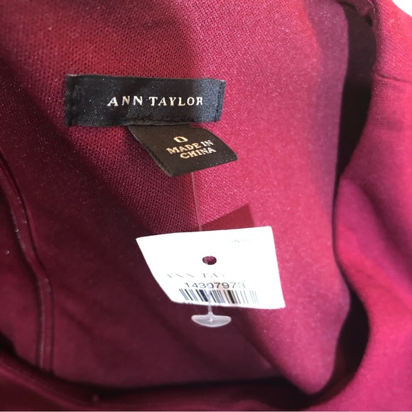 Ann Taylor Peplum Burgundy Scoop-neck Silver Accent Casual Dress 0 - Picture 5 of 8